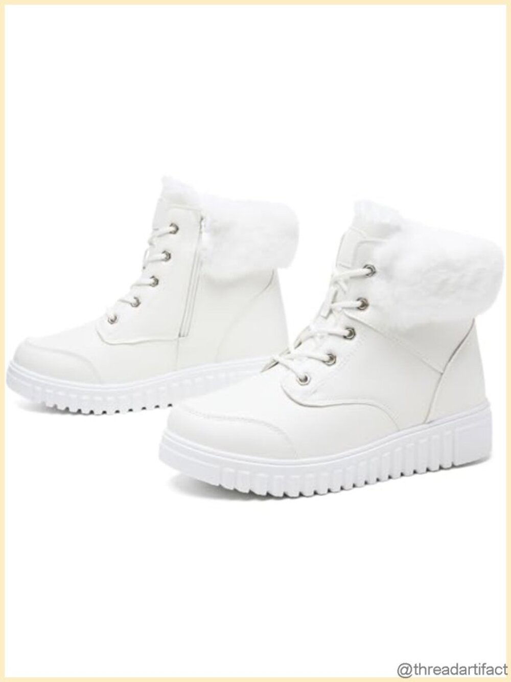 Waterproof Ankle Snow Booties Side Zipper Faux Fur Lined Winter Boots